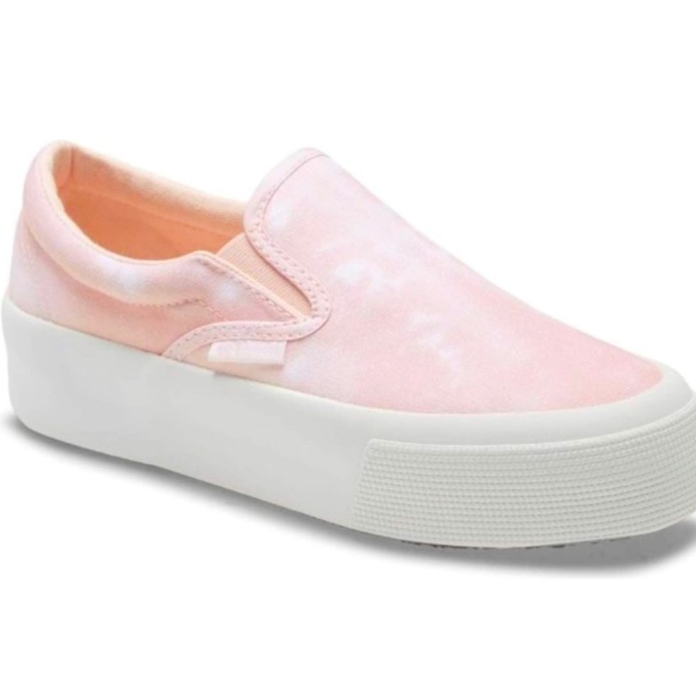 Superga Pink Tie Dye Platform Slip On Sneakers